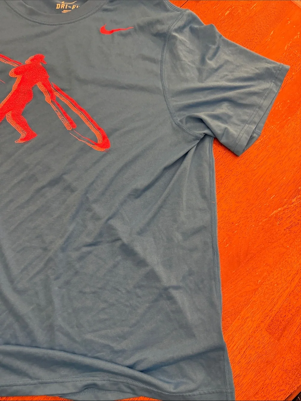 Nike Blue Short-Sleeve Dri-FIT Tee with Red Graphic